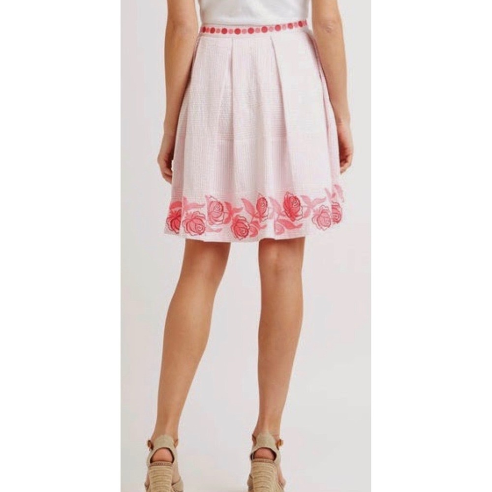 Vineyard Vines Skirt Women 16 Pink Kentucky Derby Seersucker Floral Preppy